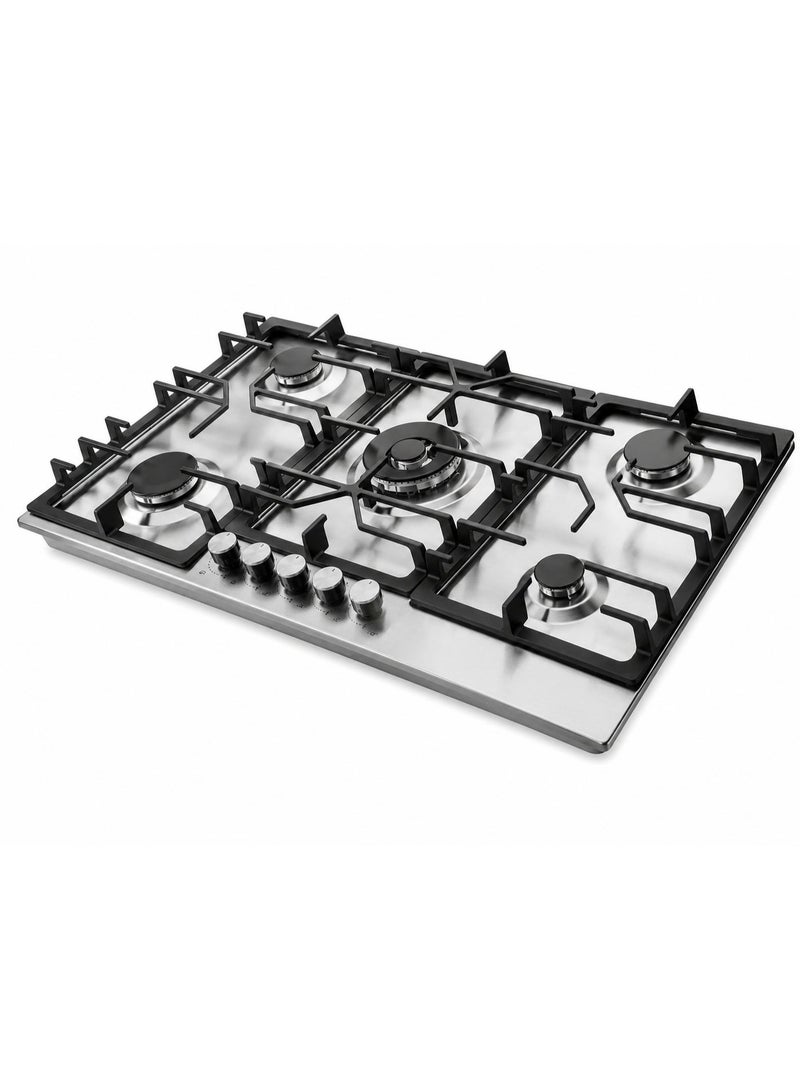 هانس موقد غاز بلت إن HANS مقاس 90 سم - منطقة طهي Maxi+ FullZone موسعة - 5 مناطق طهي - شعلة Wok مزدوجة الحلقة DualCrown من SABAF بقدرة 4.0 كيلوواط - صمامات غاز SABAF إيطالية أصلية - سطح من الستانلس ستيل AISI 304 - إشعال تلقائي InstantFlame - نظام أمان كامل للغاز FFD وحوامل أواني من الحديد الزهر - LAMY 94GW X SF - Image 2