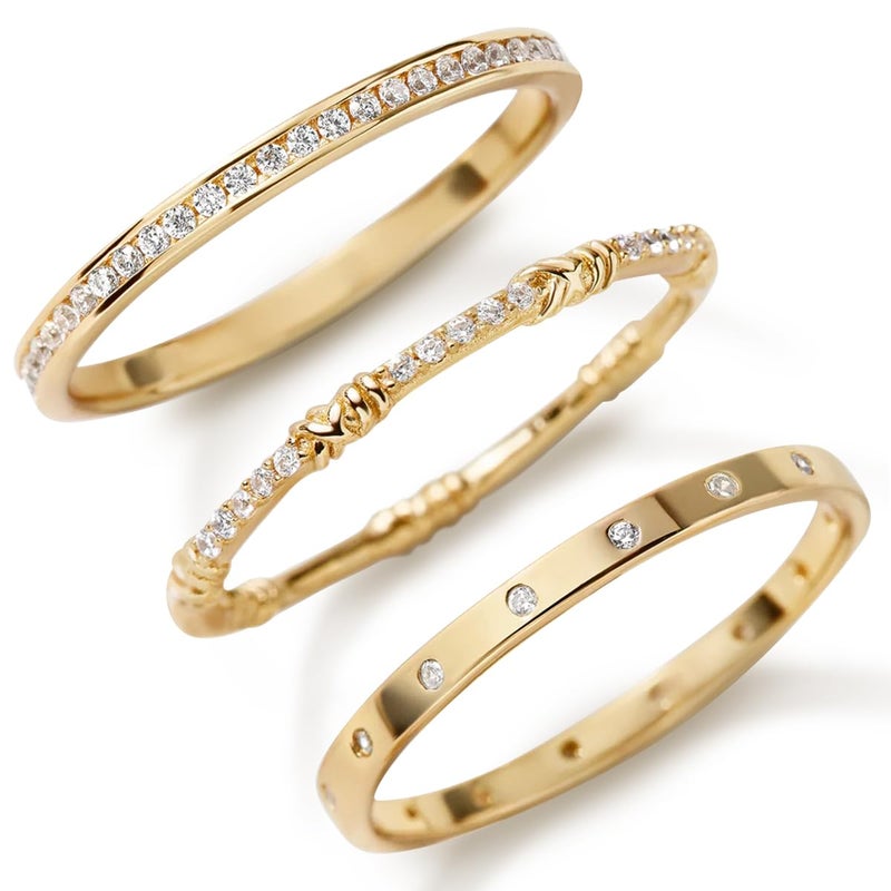 Pearich 14K Gold Filled Rings for Women, Gold Stackable Ring, Gold Statement Bands Rings for Women Comfort Fit Comfort Fit Size 7 - Image 1