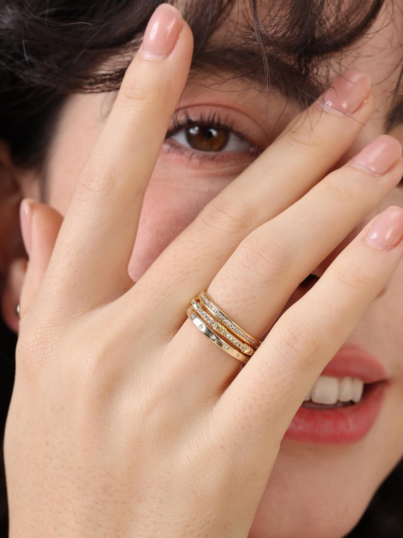 Pearich 14K Gold Filled Rings for Women, Gold Stackable Ring, Gold Statement Bands Rings for Women Comfort Fit Comfort Fit Size 7 - Image 5