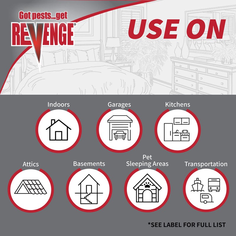 Bonide Revenge Dual Action Bedbug & Insect Room Fogger, Pack of 3 Long Lasting Protection Against Fleas, Ticks, Cockroaches, Ants - Image 2