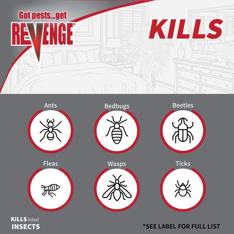 Bonide Revenge Dual Action Bedbug & Insect Room Fogger, Pack of 3 Long Lasting Protection Against Fleas, Ticks, Cockroaches, Ants - Image 3