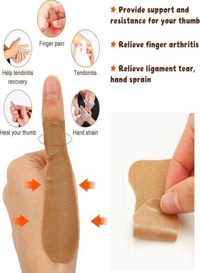 Elvana 16 Pcs Thumb Support Bands | Pre-Cut Cotton Kinesiology Patches for Thumb Protection | Sports & Housework Thumb Tape for Sprain Prevention & Stability - Image 4