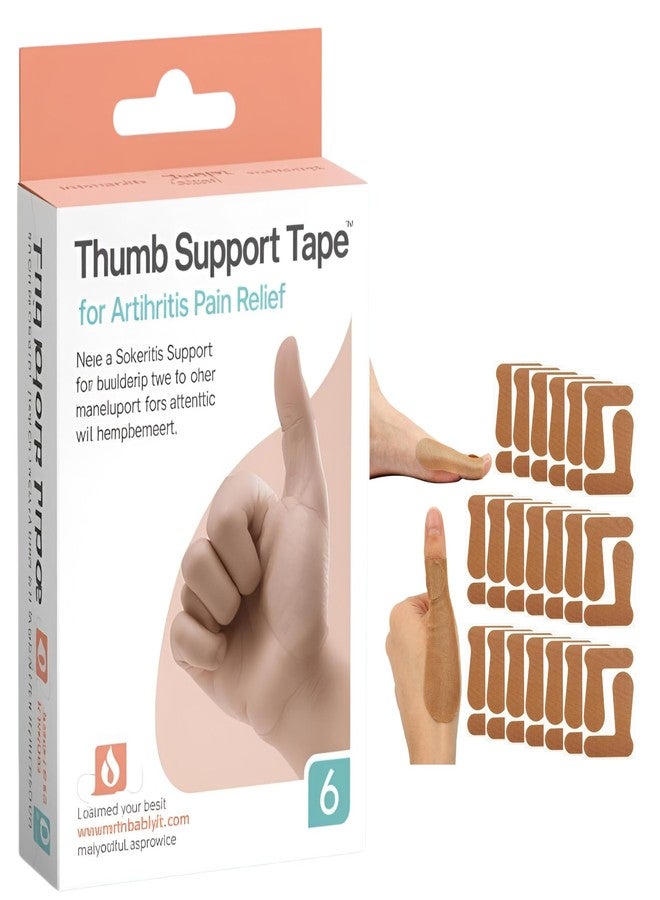 Elvana 16 Pcs Thumb Support Bands | Pre-Cut Cotton Kinesiology Patches for Thumb Protection | Sports & Housework Thumb Tape for Sprain Prevention & Stability - Image 1