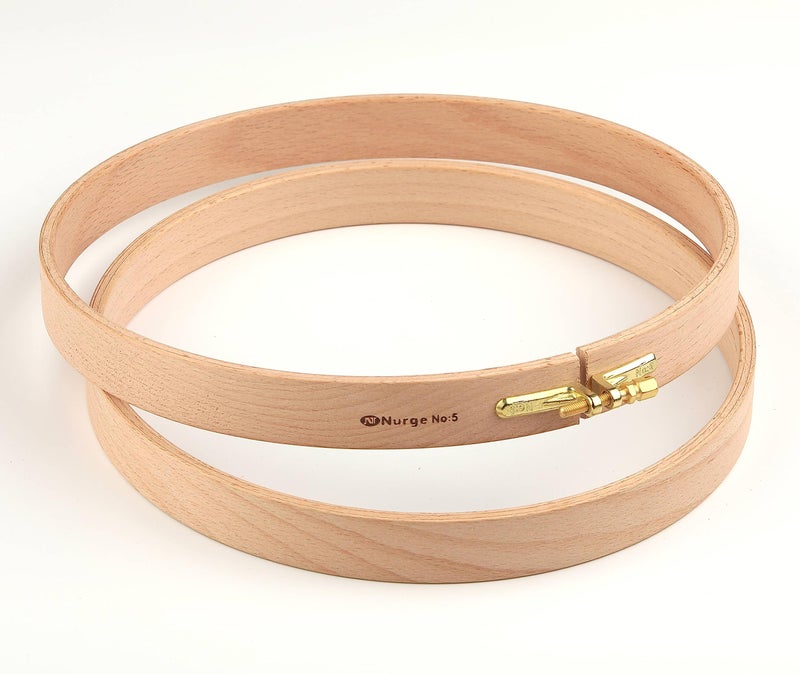 Nurge Premium Quality 24 mm Wood Embroidery Hoop, Cross Stitch Hoop with Gold Plated Adjustable Brass Screw (No:5) - Image 3