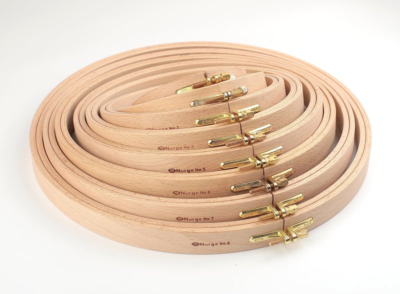 Nurge Premium Quality 24 mm Wood Embroidery Hoop, Cross Stitch Hoop with Gold Plated Adjustable Brass Screw (No:5) - Image 5