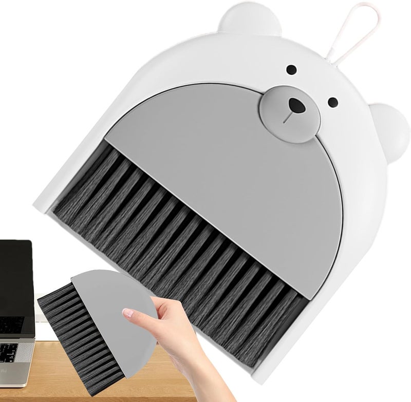 Tiny Broom and Dustpan Set | Mini Hand Broom Dustpan,Mini Desktop Sweep Cleaning Brush Keyboard Brush Cartoon Set for Home School - Image 1