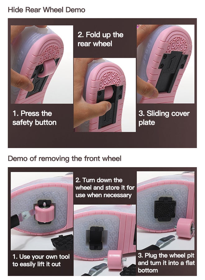 Sharpdo Kids Roller Skates Light Up Shoes with Double Wheel Shoes LED USB Charging Roller Sneakers for Girls Boys Best Gift - Image 2