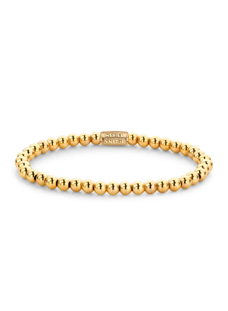 Rebel & Rose Yellowgold Rocks Bracelet - 4mm S - RR-40038-G-S