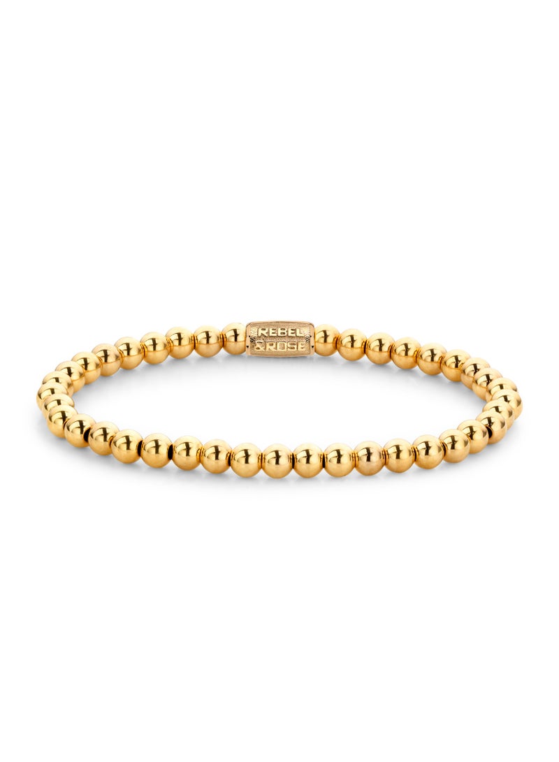Rebel & Rose Yellowgold Rocks Bracelet - 4mm S - RR-40038-G-S - Image 1