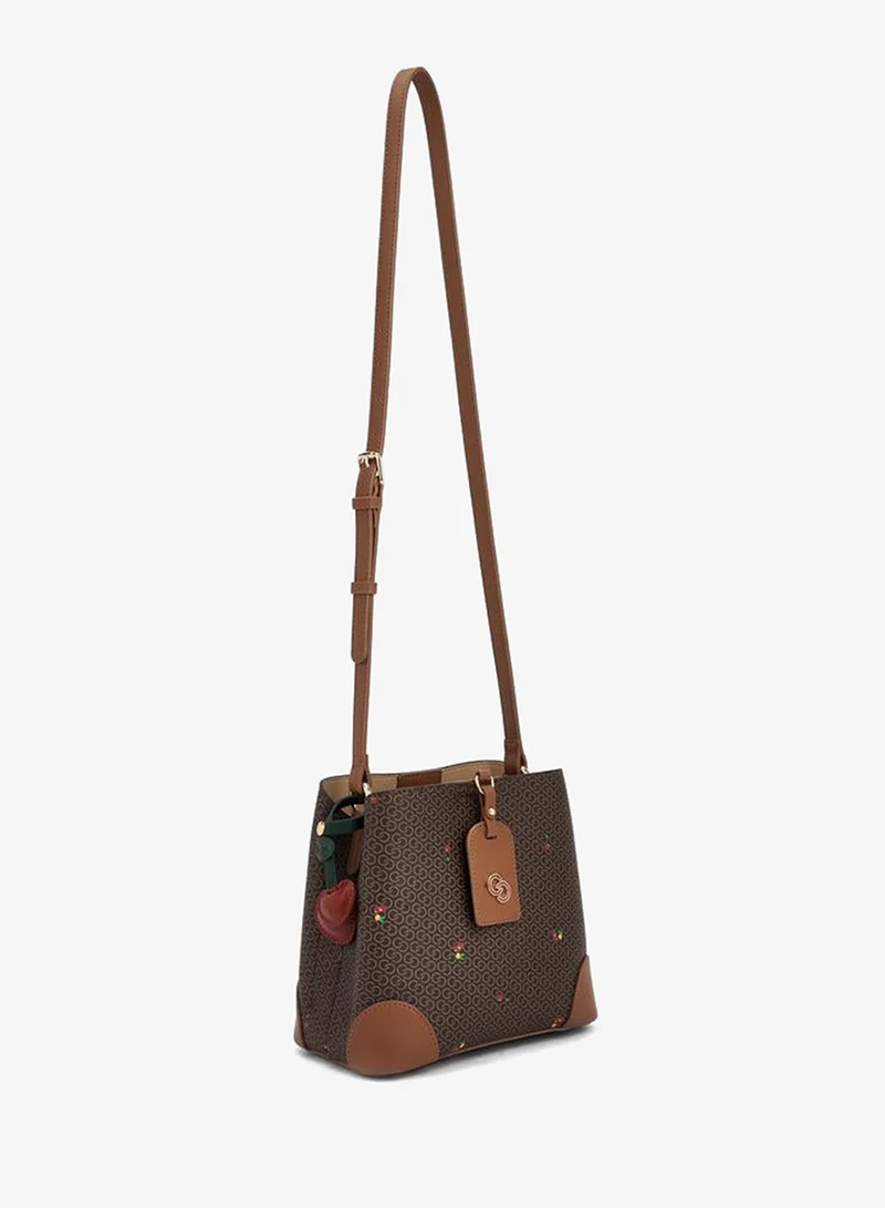 Celeste BROWN Monogram Cherry Print Tote Bag with Handle for Women | Best Price UAE