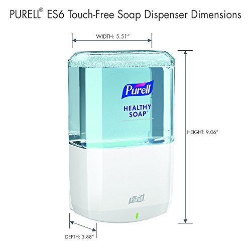 Purell موزع صابون يدوي أوتوماتيكي PURELL ES6، أبيض، متوافق مع عبوات صابون PURELL ES6 سعة 1200 مل (عبوة من 1) - 6430-01 - من تصنيع GOJO، Inc. - Image 5