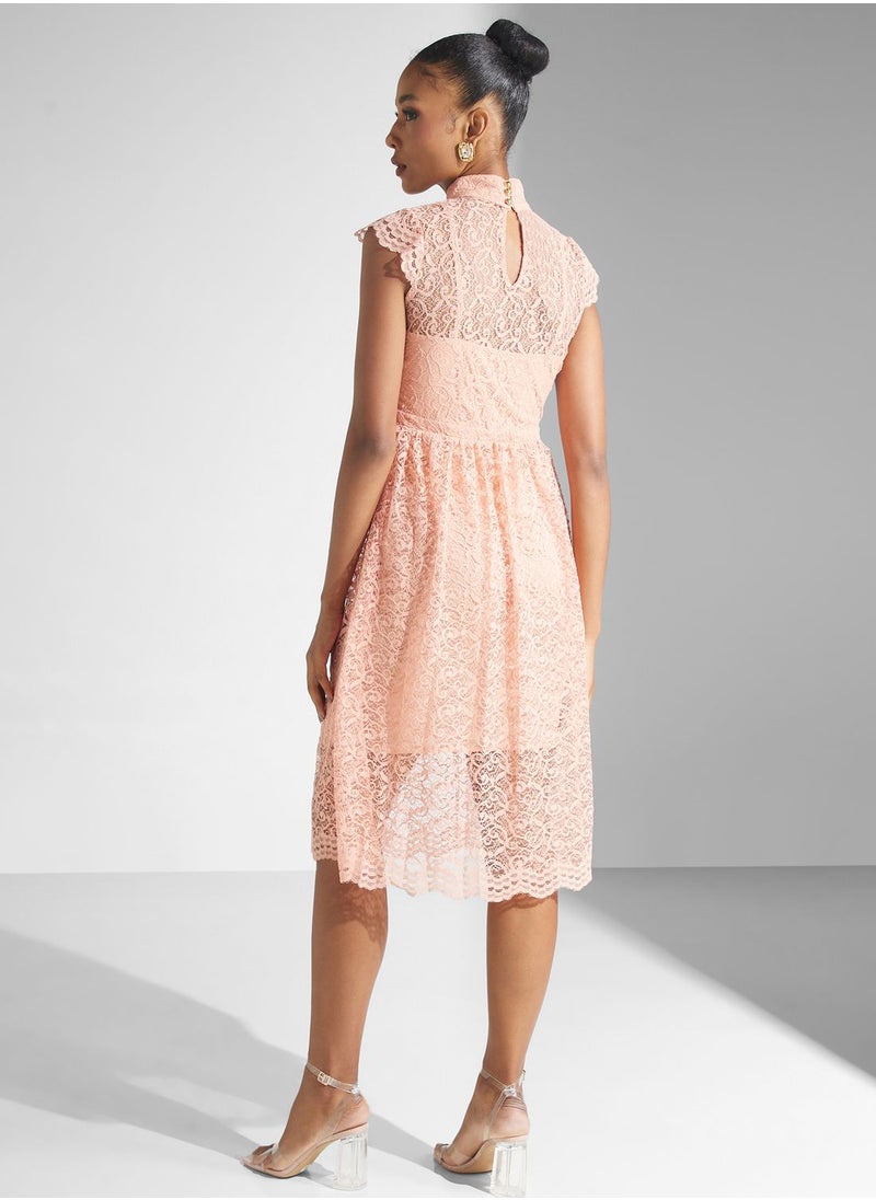 Golden Apple - Broidered High Neck Dress - Image 1