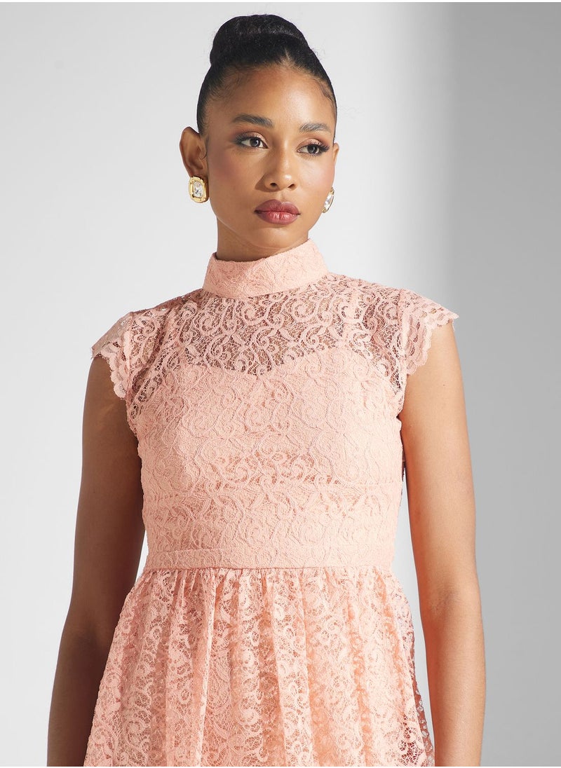 Golden Apple - Broidered High Neck Dress - Image 1
