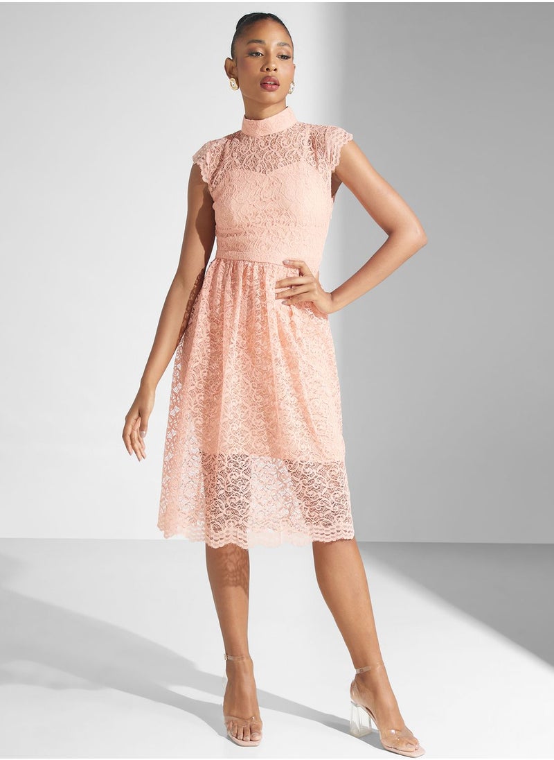 Golden Apple - Broidered High Neck Dress - Image 1