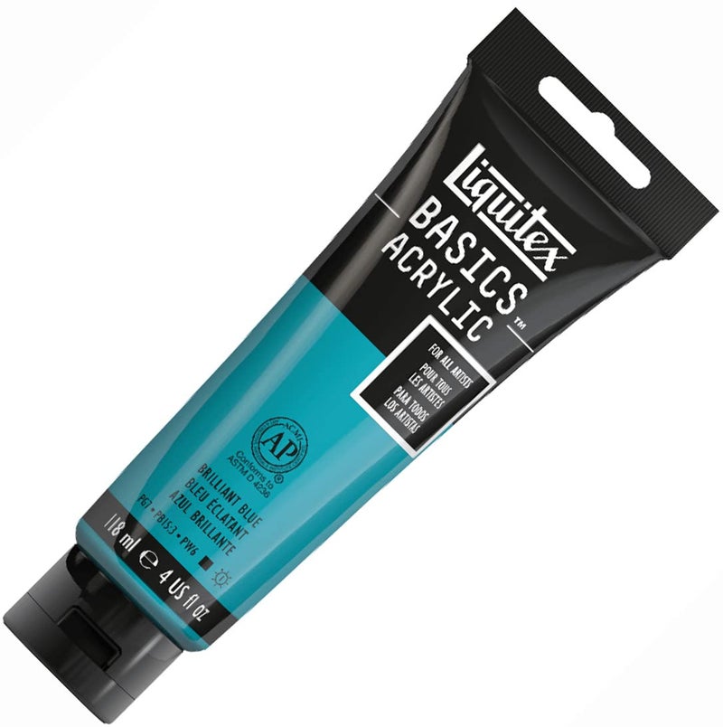 Liquitex BASICS Acrylic Paint, 118ml (4-oz) Tube, Brilliant Blue - Image 2