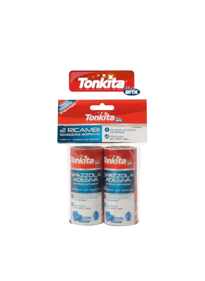 Tonkita Tonkita Adhesive Roller Refill 2-Pack  - Easy Lint Removal with 24 Pre-Cut Sheets Per Roll  - Image 1