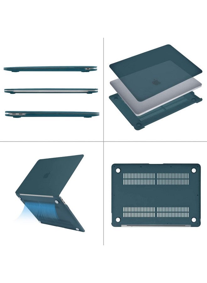 موسيسو حافظة موسيسو متوافقة مع ماك بوك اير 13 بوصة 2022، إصدار 2021-2018 A2337 M1 A2179 A1932، غلاف بلاستيكي صلب وغطاء لوحة مفاتيح وغطاء شاشة وحقيبة تخزين لجهاز ماك بوك اير 13.3 بوصة، أزرق مخضر غامق - Image 5