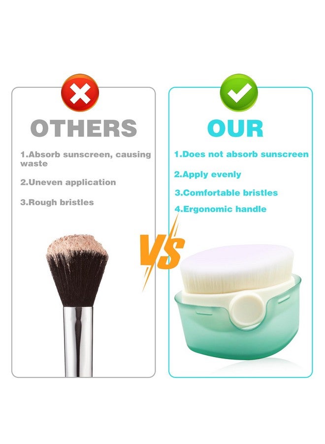 CANIPHA 2Pcs Sunscreen Applicator For Kids Sunscreen Brush Sunblock Applicator For Kids Sun Lotion Applicator Kids Sunscreen Applicator With Protective Caps Sun Cream Brush For Outdoor Travel (Green) - Image 4