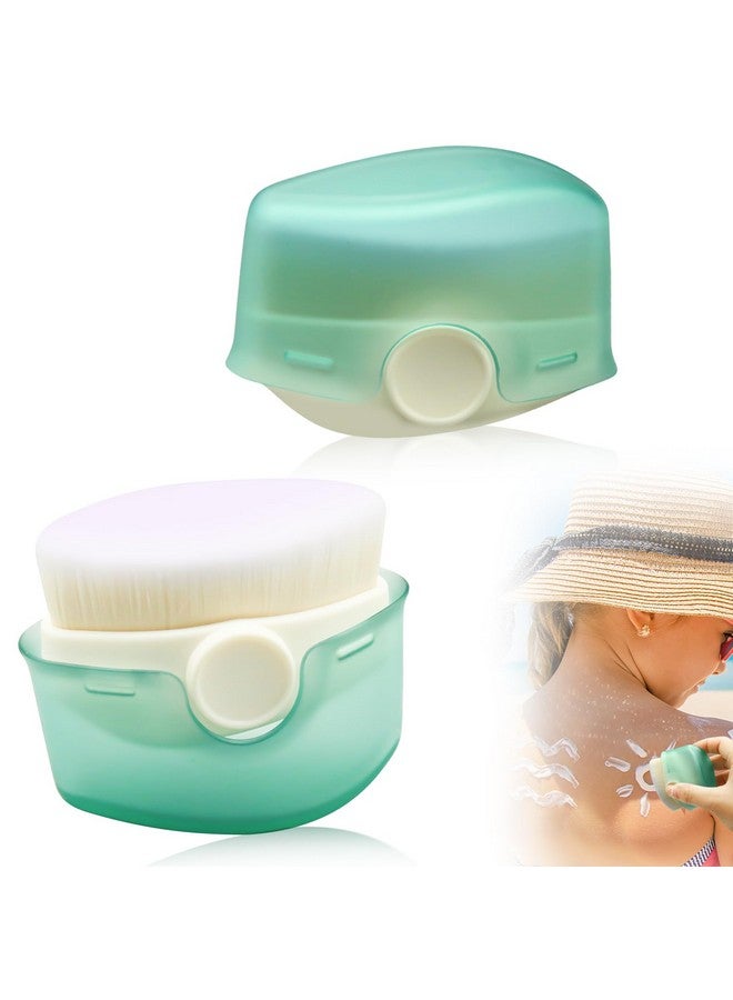 CANIPHA 2Pcs Sunscreen Applicator For Kids Sunscreen Brush Sunblock Applicator For Kids Sun Lotion Applicator Kids Sunscreen Applicator With Protective Caps Sun Cream Brush For Outdoor Travel (Green) - Image 1