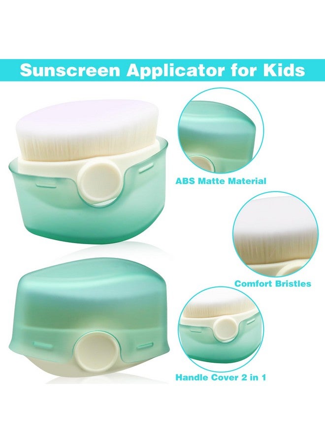 CANIPHA 2Pcs Sunscreen Applicator For Kids Sunscreen Brush Sunblock Applicator For Kids Sun Lotion Applicator Kids Sunscreen Applicator With Protective Caps Sun Cream Brush For Outdoor Travel (Green) - Image 2