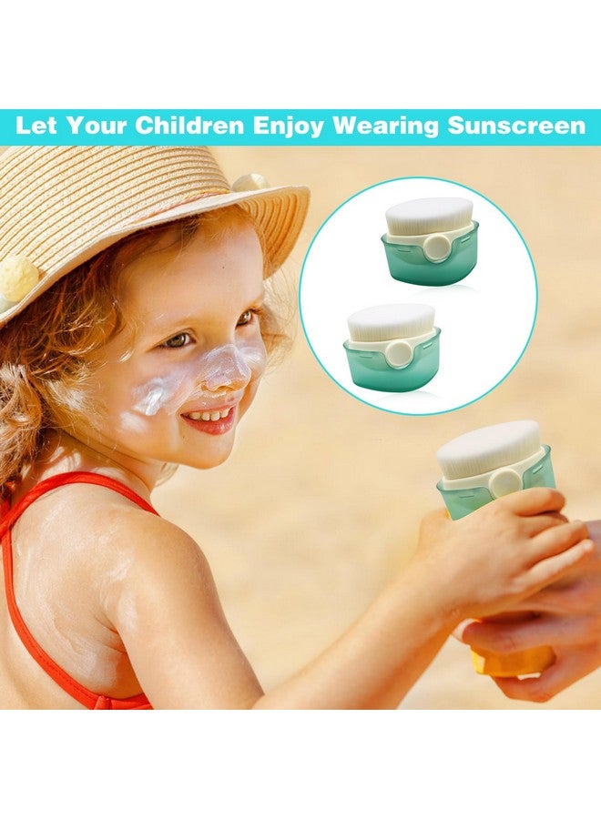 CANIPHA 2Pcs Sunscreen Applicator For Kids Sunscreen Brush Sunblock Applicator For Kids Sun Lotion Applicator Kids Sunscreen Applicator With Protective Caps Sun Cream Brush For Outdoor Travel (Green) - Image 3