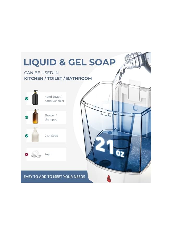 Automatic Soap Dispenser Wall Mount 20oz Refillable Liquid Hand Sanitizer Dispenser Commercial Soap Dispenser for Bathroom Support Liquid Gel - Image 2