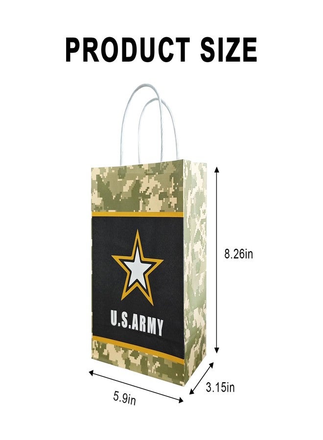 DodelyGz 12 Pcs Camo Gift Bags, US Army Theme Party Favor Supplies, Military Birthday Party Retirement Gift Bags - Image 2