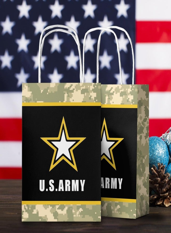 DodelyGz 12 Pcs Camo Gift Bags, US Army Theme Party Favor Supplies, Military Birthday Party Retirement Gift Bags - Image 4