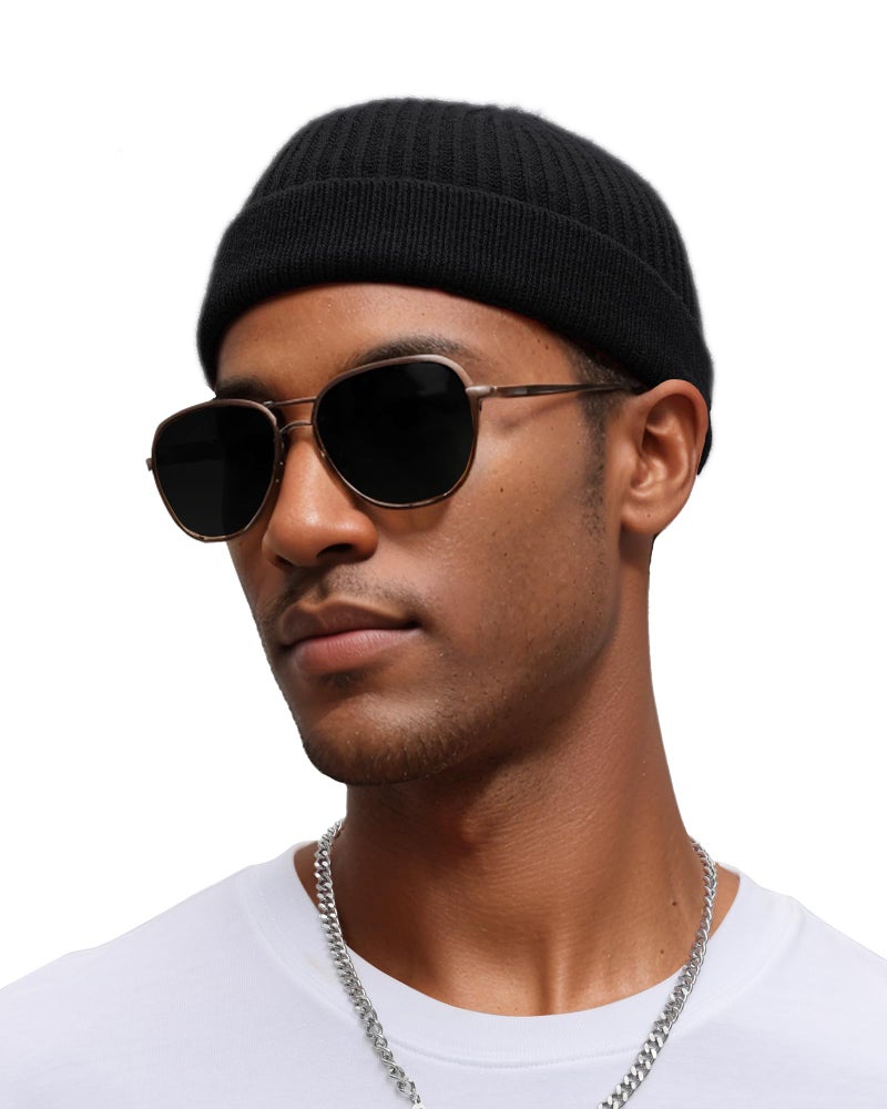 vidsel Thin Wool Fisherman Beanie for Men Women, Short Knit Cuff Trawler Watch Hats - Image 2