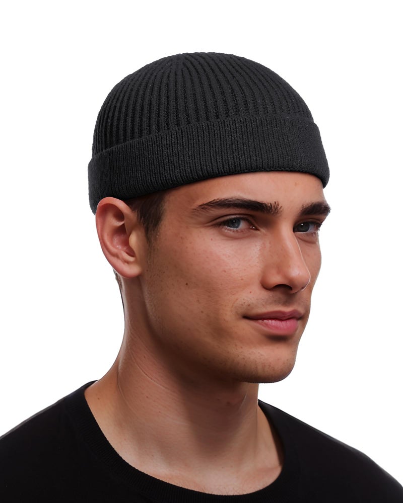 vidsel Thin Wool Fisherman Beanie for Men Women, Short Knit Cuff Trawler Watch Hats - Image 1