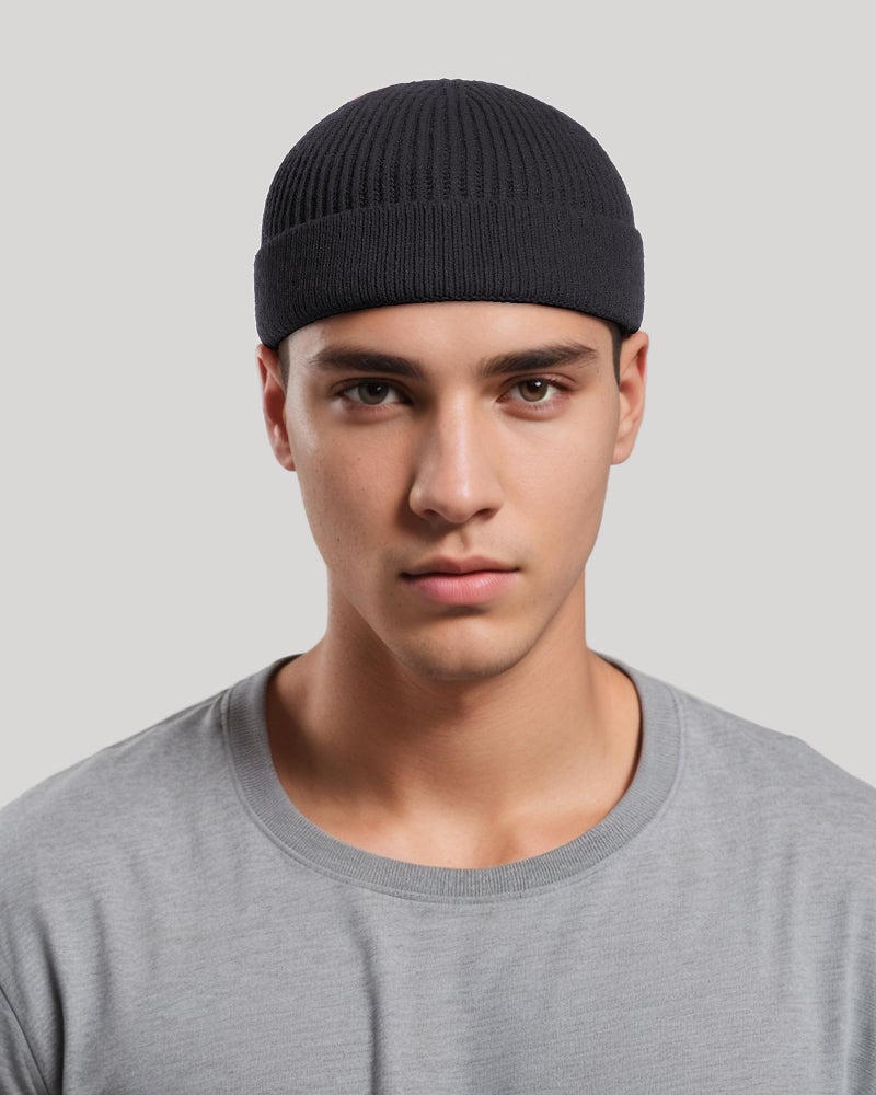 vidsel Thin Wool Fisherman Beanie for Men Women, Short Knit Cuff Trawler Watch Hats - Image 3
