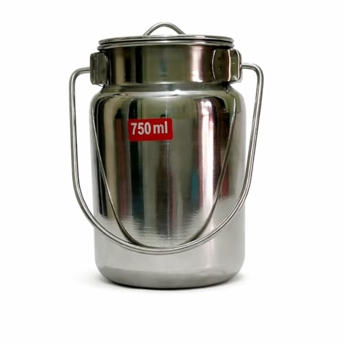 GS KITCHENWARE GS Stainless Steel Akhand, Milk & Ghee Container for Kitchen/Air Tight Akhand Pot Container Storage/Heavy Gauge Steel Barni, Milk Pot & Ghee Container, 750 ML. - Image 4