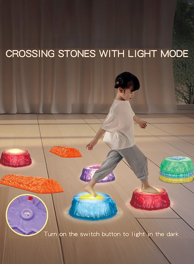 XiuWoo Stepping Stones for Kids, 8pcs Non-Slip Balance River Stones Jumping Stones, Indoor & Outdoor Toys, Preschool Obstacle Course, Sensory Fitness Equipment - Image 2