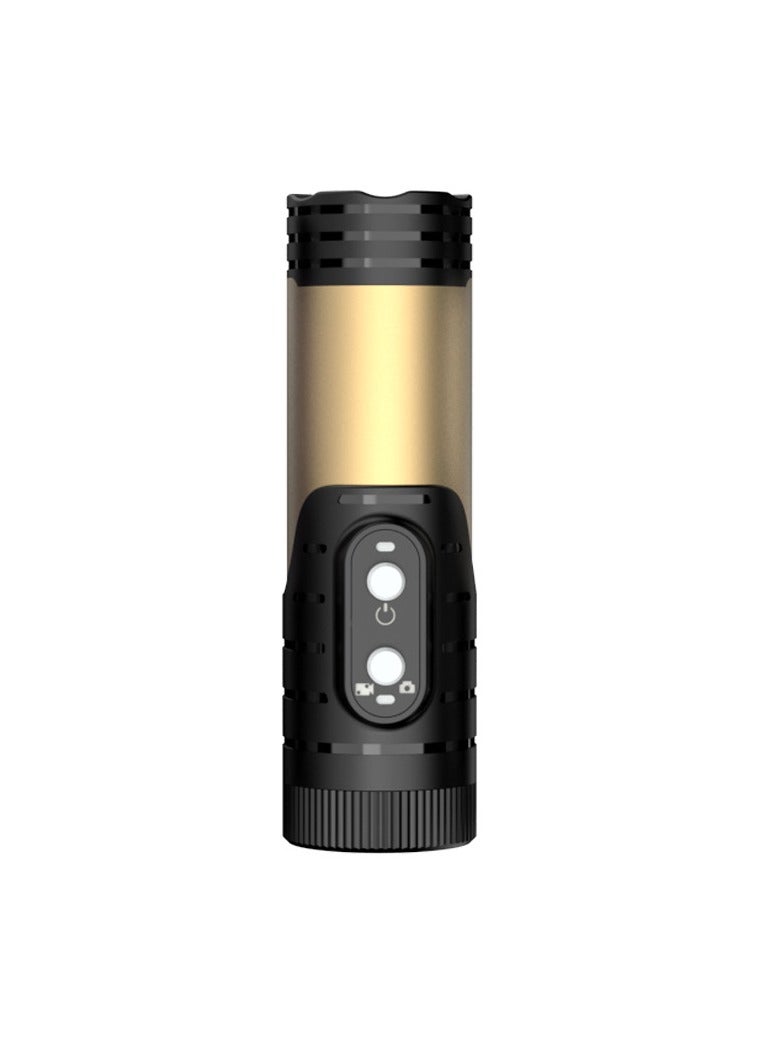 Generic 1080P Bike Motorcycle Helmet Camera, WIFI Flashlight Camera With Rechargeable Battery, DV Camera Camcorder With Wide Angle Lens, Outdoor Action Camera For Motorcycle Helmet, (1pc, 1080p Gold) - Image 1