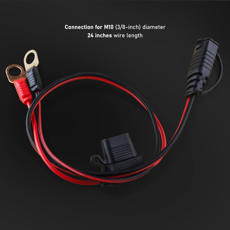 SafeAMP Wire Harness Compatible with NOCO(R) GC008 X-Connect, M10 (3/8in) XL Eyelet Terminal Connector - Image 2