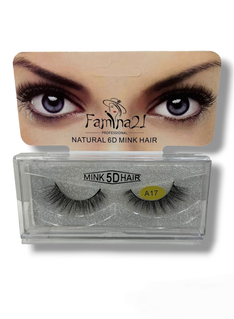 Famina21 Natural 6D/5D Mink Hair Eyelashes - Set of 30 Models (A17) - Image 1