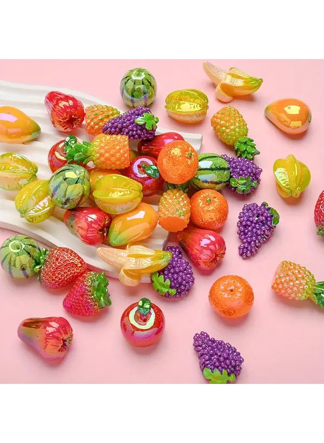 3pcs Realistic Apple Beads Glossy Resin Craft Beads for DIY Jewelry Keychains Phone Charms Bag Decorations - Image 3