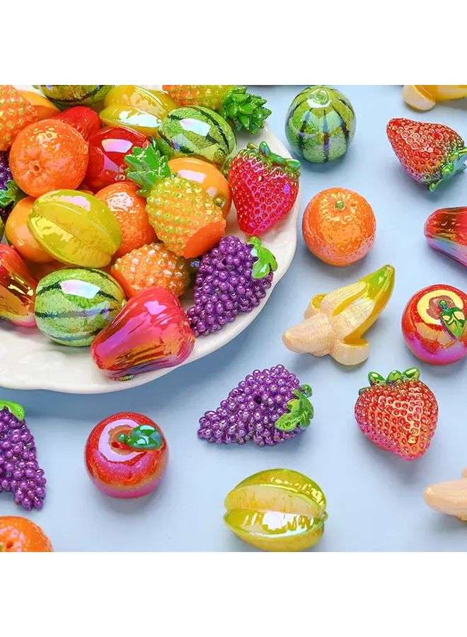 3pcs Realistic Apple Beads Glossy Resin Craft Beads for DIY Jewelry Keychains Phone Charms Bag Decorations - Image 2