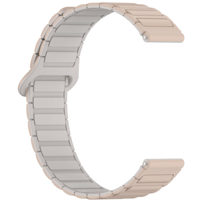 erorex For Huawei Watch Gt 5 Pro 46Mm Two Color Magnetic Buckle Silicone Watch Band(Milk Tea Rocky White) - Image 4