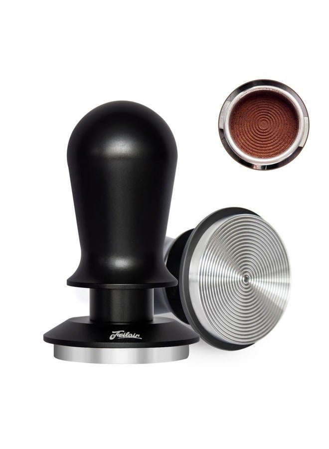 FEILAIR 51mm Professional Espresso Tamper – 30LB Calibrated Pressure, Triple Spring & Click Feedback | Compatible with Breville, DeLonghi & More | Textured Stainless Steel Base，BLACK - Image 1
