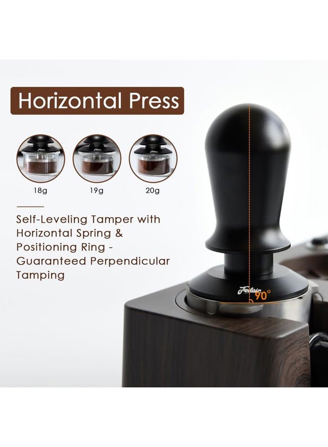 FEILAIR 51mm Professional Espresso Tamper – 30LB Calibrated Pressure, Triple Spring & Click Feedback | Compatible with Breville, DeLonghi & More | Textured Stainless Steel Base，BLACK - Image 5