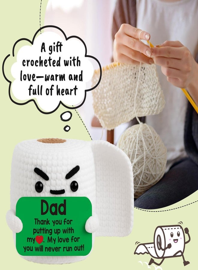 TuSuQing Dad Birthday Gifts for Dad from Daughter Son Christmas Funny Small Gag Cool Handmade Crochet I Love You Daddy New Bonus Step Best Dads Ever Thank You Fathers Day Christmas Stocking Stuff Gift - Image 2