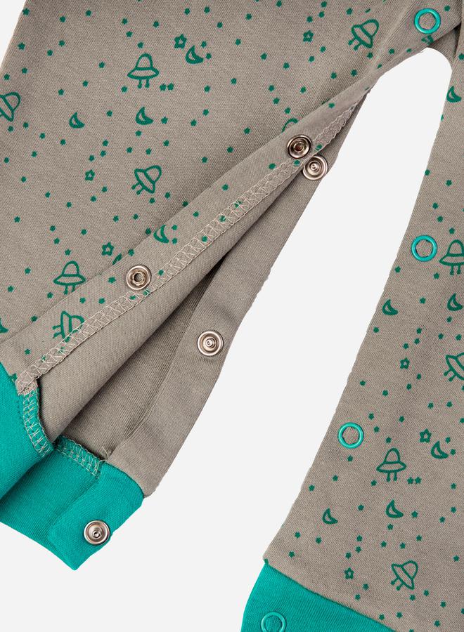 Babies Basic Printed Cotton Long Sleeves Sleepsuit - Image 4