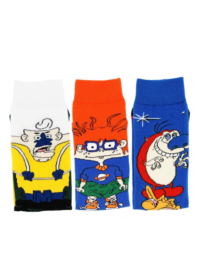 Colorful Cartoon Character Socks for Men and Women - 6 Pack of Fun, Crazy, and Cute Patterned Cotton Dress Crew Socks, Fits Size 8-12. Perfect for Adding a Touch of Whimsy to Your Wardrobe! - Image 3