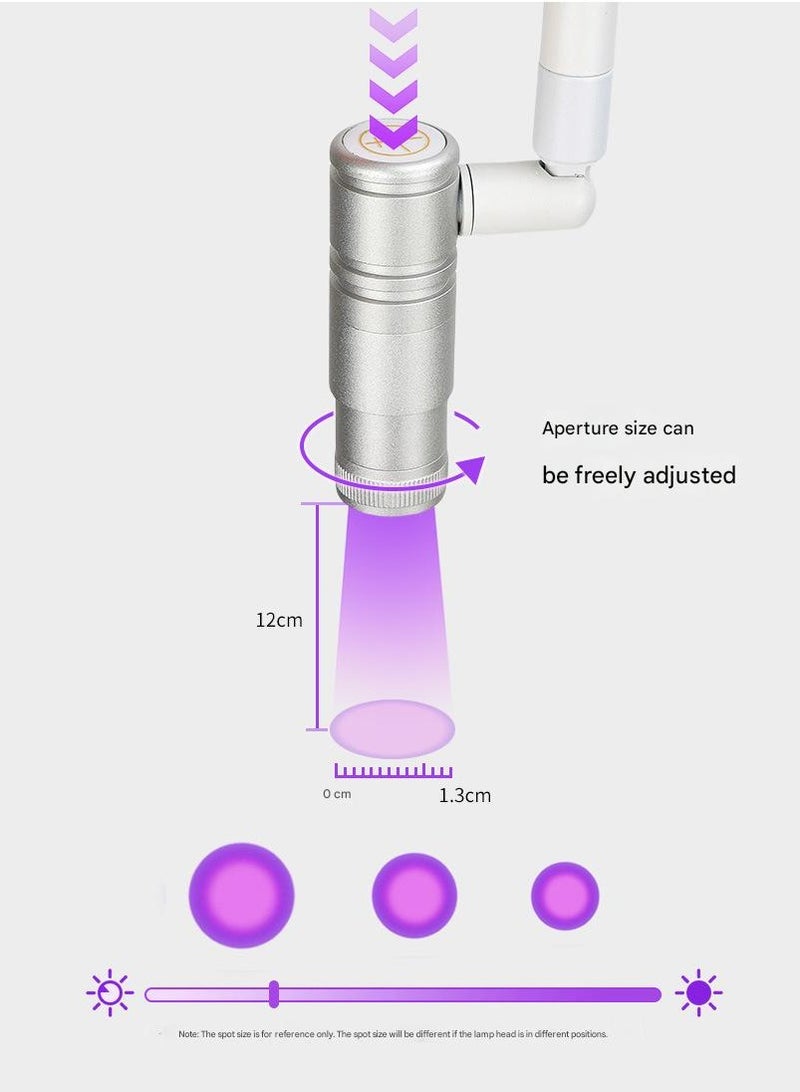 شو وو مصباح لتمديد الرموش، مع ضوء تعبئة، مصباح رموش LED قابل للتعديل بقوة 5 وات مع مشبك لفناني الرموش، وفناني الأظافر، ومصباح جل لعلاج الرموش، ومجفف مانيكير الأظافر مع دواسة قدم، ورأس مصباح قابل للإزالة - Image 5