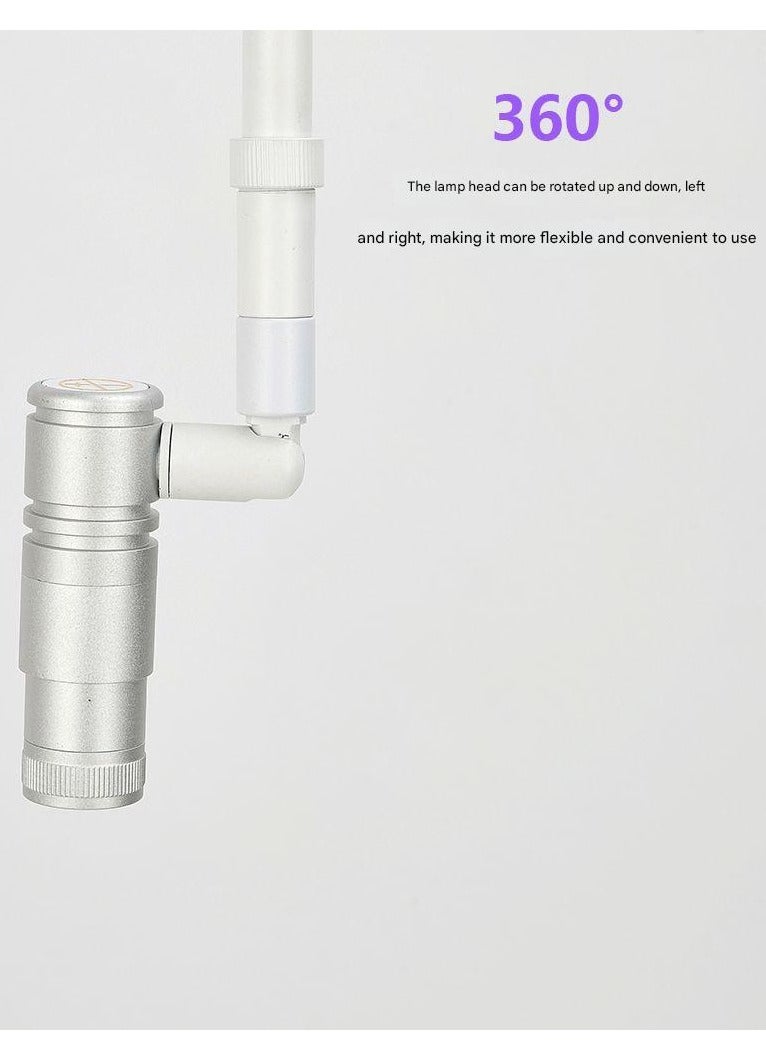 شو وو مصباح لتمديد الرموش، مع ضوء تعبئة، مصباح رموش LED قابل للتعديل بقوة 5 وات مع مشبك لفناني الرموش، وفناني الأظافر، ومصباح جل لعلاج الرموش، ومجفف مانيكير الأظافر مع دواسة قدم، ورأس مصباح قابل للإزالة - Image 3