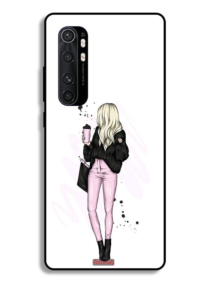 Tolwak Xiaomi Mi Note 10 Lite Protective Case Cover Girl Holding Coffee Cup Art - Image 2