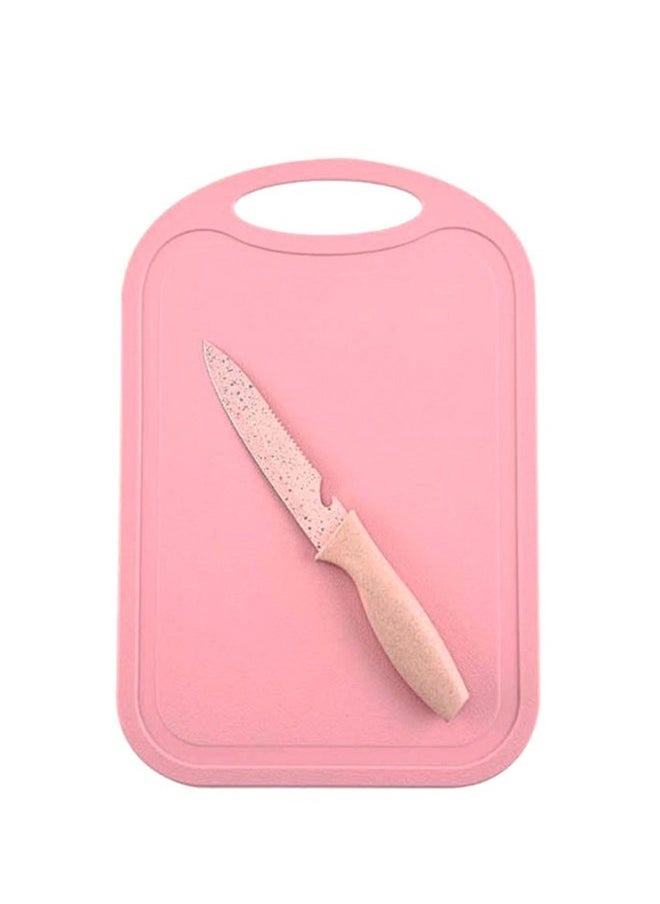 Generic - 7-Piece Knife And Cutting Board Set, With Knife Storage Rack Pink - Image 1