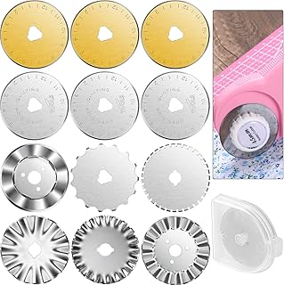 Mudder Mudder 12 Pieces Rotary Cutter Blades Replacement Rotary Blades Round Trimmer Refill Blades in 45 mm Compatible with - Image 1