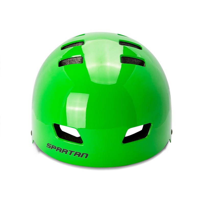 Spartan Mirage Jr Kids Skate Helmet | S/M Size 53–56 cm | Lime Green Finish | ABS Shell with EPS Foam & Sponge Liner | Dial-Fit Head Ring | 12 Air Vents | Quick-Release Buckle | Multi-Sport | SP-9087 - Image 3